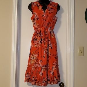 Orange printed dress
